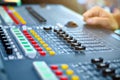 Big mixer console in a concert stage Royalty Free Stock Photo