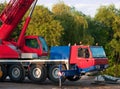 Big mobile truck crane Royalty Free Stock Photo