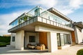Big modern beautiful house lofty. private house Royalty Free Stock Photo