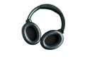 modern black headphones isolated on white Royalty Free Stock Photo