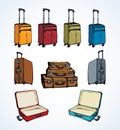 Suitcase. Vector drawing icon sign