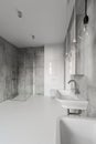 Big modern grey bathroom Royalty Free Stock Photo