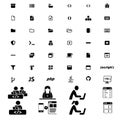 Big modern set of programming icons with people pictograms