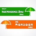 Big Monsoon and Independence sale banner for different discounts