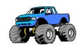 Big monster truck blue drawing