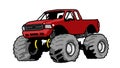 Big monster truck red drawing