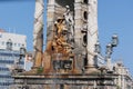 Big Monument in Spain Square - Fountain in Classical Style by Jujol, Barcelona, Spain