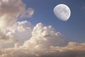 Big moon in the daytime sky Royalty Free Stock Photo