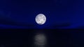 Big moon over the sea in the night Royalty Free Stock Photo