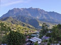 Big mount Kinabalu with green forest in Dusun Village Royalty Free Stock Photo