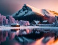 A big mountain covered with snow.