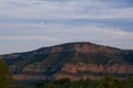 The big mountain with the moon one summer day Royalty Free Stock Photo