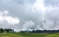 Big mountain White cloud cover,Green forest Royalty Free Stock Photo