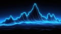 big mountains in a blue neon lighted silhouette, ai generated image Royalty Free Stock Photo