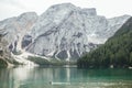Big Mountains in Lago di Braies ,Dolomites Alps, Italy Royalty Free Stock Photo