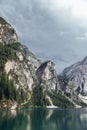 Big Mountains in Lago di Braies ,Dolomites Alps, Italy Royalty Free Stock Photo