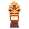 Big mouth totem icon cartoon vector. Angry face Royalty Free Stock Photo