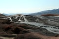 Mud volcanoes landscape in Buzau, Romania Royalty Free Stock Photo