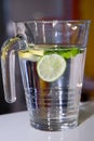 Big mug of fresh water with lemon Royalty Free Stock Photo