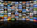 Big multimedia video and image wall Royalty Free Stock Photo