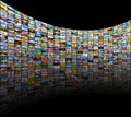 Big multimedia video and image wall Royalty Free Stock Photo
