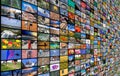 Big multimedia video and image wall Royalty Free Stock Photo