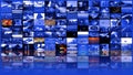 Big multimedia video wall widescreen Web streaming Royalty Free Stock Photo