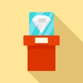 Big museum diamant icon, flat style Royalty Free Stock Photo