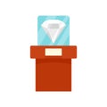 Big museum diamant icon, flat style Royalty Free Stock Photo