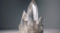 Big natural double quartz crystal isolated on white. Generative ai