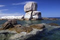 Big natural white rocks . A landmark of the sea Royalty Free Stock Photo