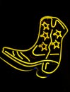 Big Neon Cowboy Boot Royalty Free Stock Photo