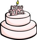 big new year cake vector illustration