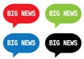 BIG NEWS text, on rectangle speech bubble sign. Royalty Free Stock Photo