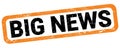 BIG NEWS text written on orange-black rectangle stamp Royalty Free Stock Photo