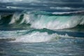 Big ocean waves in Dangerous storm