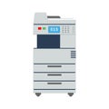 Big Office Multi-function Printer scanner or copier. Office printer icon. Flat color vector illustration. Royalty Free Stock Photo