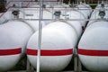 Big oil tanks in a refinery Royalty Free Stock Photo