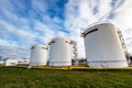 Big oil tanks in a refinery Royalty Free Stock Photo