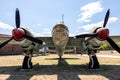 Old Airplane With Red Propellers Royalty Free Stock Photo