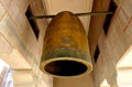 Big old bell at the entrance to a Buddhist temple Mulagandhakuti Vihara in Sarnath, India Royalty Free Stock Photo