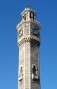 Big old clock on the the Clock Tower in Izmir, Turkey. Royalty Free Stock Photo