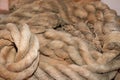 Old rope of old boats or used on a farm for background vintage Royalty Free Stock Photo