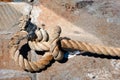 Big Old Rope on Stone Royalty Free Stock Photo