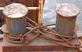 Big old rusty bollard Royalty Free Stock Photo