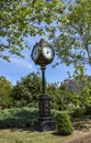 Big old style public clock at Union Square (Piata Unirii) in Bucharest, Romania