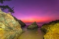 Big one shaped rock in beautiful sunset Royalty Free Stock Photo