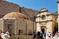 Big Onofrio`s Fountain and St Saviour Church, Dubrovnik, Croatia Royalty Free Stock Photo