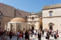 Big Onofrio`s Fountain and St Saviour Church, Dubrovnik, Croatia Royalty Free Stock Photo