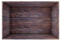 Big Opened Empty Old Plank Wooden Box. 3d Rendering